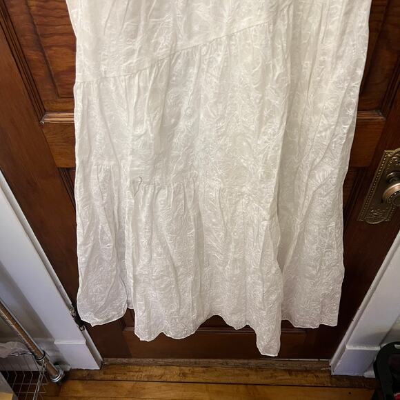 Club Monaco Tiered Travellers Maxi Dress Size 0 White Women's Light - Picture 6 of 16